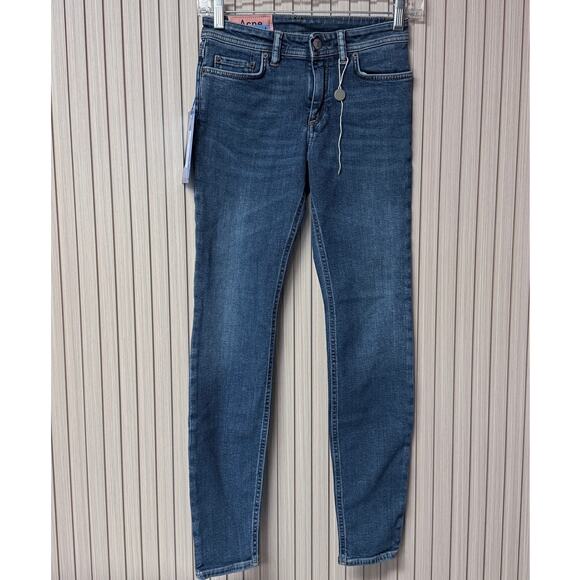 Acne Studios Bla Konst Climb Mid Blue Skinny Jeans Size XS (24W / 32L)